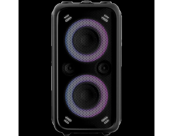 F&D PA200 Portable Wireless Party Speaker, 80W RMS (40W+40W), Subwoofer 2x5.25"+2x2"Tweeter, BT 5.0/USB/AUX, RGB, LED display, Remote control, Microphone, battery 8000mAh