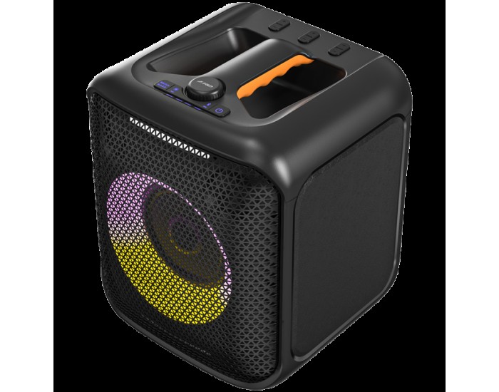 F&D PA100 Portable Wireless Party Speaker, 40W RMS, Subwoofer 5.25"+2x2"Tweeter, BT 5.0/USB/AUX, RGB, Remote control, WL microphone, battery 4000mAh, IPX4 waterproof