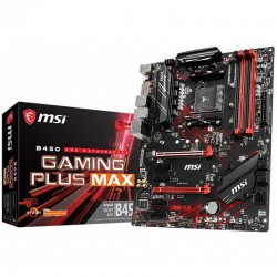 MSI B450 GAMING PLUS MAX,ATX,Socket AM4,AMD B450 Chipset,4 DIMMs,Dual Channel DDR4 up to 4133(OC)MHz,1x PCIe 3.0 x16 slot,1x M.2 slot,2x USB 3.2 Gen2,2x USB 3.2 Gen1,2x USB 2.0,1x HDMI,1x DVI-D,1G LAN,7.1 Audio,3y warranty - Компютърни Компоненти