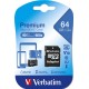 Памет Verbatim micro SDXC 64GB Class 10 (Incl. Adaptor)