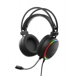 Слушалки Genesis Headset Neon 613 With Microphone RGB Illumination Black - Офис