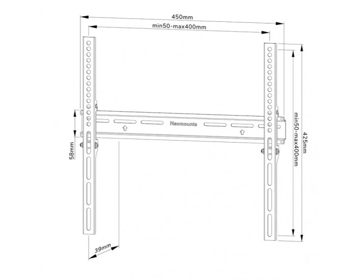 Стойка Neomounts by NewStar Screen Wall Mount (fixed, lockable, VESA 400x400)