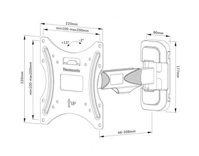 Стойка Neomounts by Newstar Screen Wall Mount (full motion, 2 pivots, VESA 200x200)