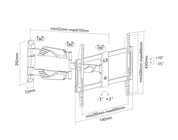 Стойка Neomounts Flat Screen Wall Mount (tilt & turn)