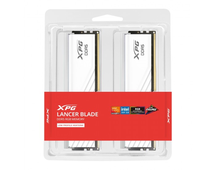 Памет Adata XPG LANCER Blade RGB 16GB (2x8GB) DDR5 6000MHz, 1.35V, White