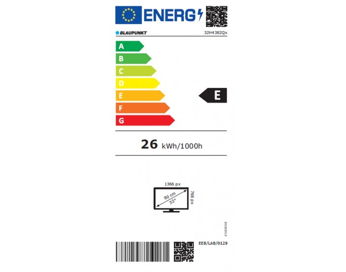 Телевизор Sharp Blaupunkt BA32H4382QEB, 32" Android TV, LED HD READY TV 1366x768 Frameless, 1 000 000:1, DVB-T/T2/C/S/S2, Speaker 2x8W, Chromecast Built-in, Dolby Digital, 3xHDMI, CI+, USB, Lan, Wi-Fi, Video/Audio input (3 x RCA), 2 pole Stand