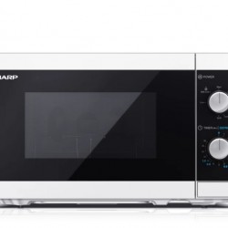 Микровълнова печка Sharp YC-MG01E-W, Manual control, Built-in microwave grill, Grill Power: 1000W, Cavity Material -steel, 20l, 800 W, White/Black door, Defrost, Cabinet Colour: White - Малки домакински уреди