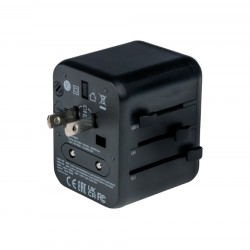 Адаптер Verbatim UTA-02 Universal Travel Adapter with 1 x USB-C PD 20W / 1 x USB-A QC 3.0 - Разклонители, Зарядни и Кабели