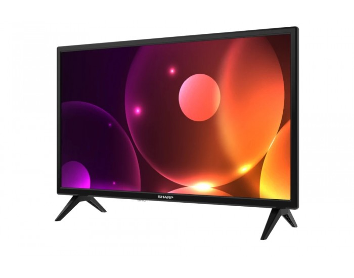 Телевизор Sharp 24FA2E, 24" LED HD 1366x768, 100 000:1, DVB-T/T2/C/S/S2, Active Motion 100, Speaker 2x3W, Dolby Digital, CI+, 3xHDMI, 2xUSB, Bluetooth, LAN, Video/Audio input (3 x RCA), 2 pole Stand