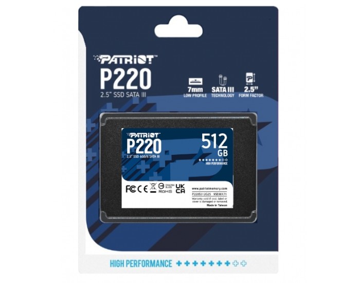 Твърд диск Patriot P220 512GB SATA3 2.5