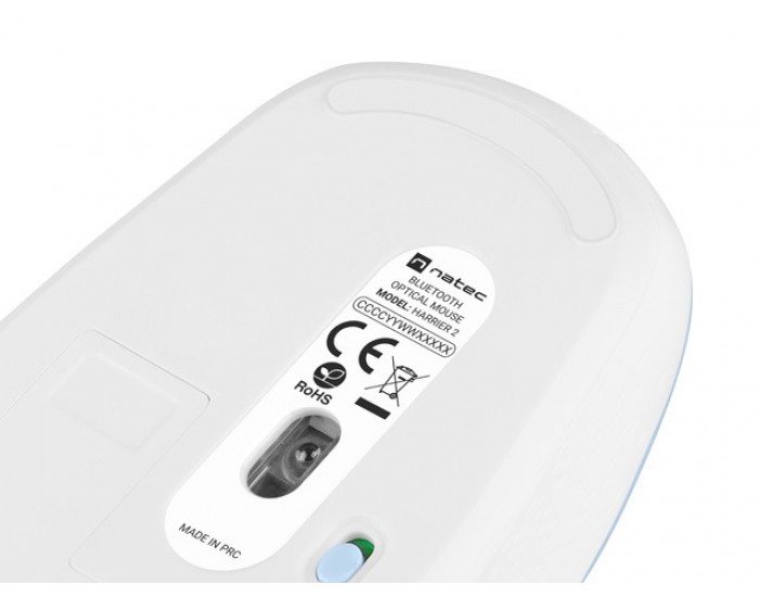 Мишка Natec Mouse Harrier 2 Wireless 1600 DPI Bluetooth 5.1 White-Blue