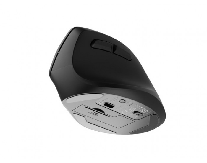 Мишка Natec Vertical Mouse Crake 2 BLUETOOTH 5.2 + 2.4GHZ BLACK 2400dpi, Right handed, black