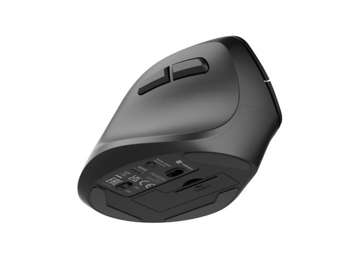 Мишка Natec Vertical Mouse Crake 2 BLUETOOTH 5.2 + 2.4GHZ BLACK 2400dpi, Left handed, black