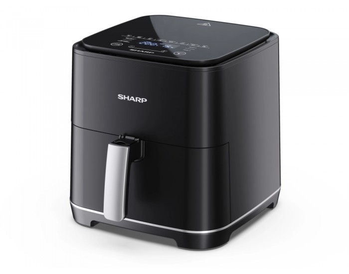 Уред за здравословно готвене Sharp AF-GS552AE-B Air Fryer, 5.5L Frying Basket, 1650 W, Digital Programme Control, 8 Pre-set Programmes, Pre-heat, Reheat, Keep warm, Cook from frozen, Black