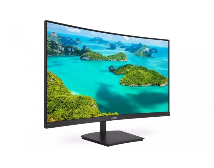 Монитор Philips 241E1SC, 23.6" Curved 1500R VA WLED, 1920x1080@75Hz, 4ms GTG, 250cd/m2, 3000:1, Mega Infinity DCR, FreeSync, FlickerFree, Low Blue Mode, Tilt, D-SUB, HDMI