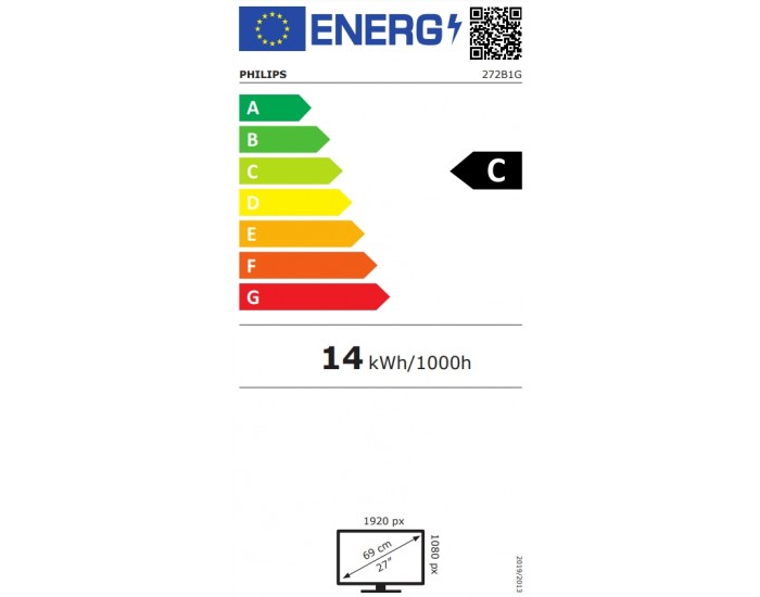 Монитор Philips 272B1G, 27" IPS WLED, 1920x1080@75Hz, 4ms GtG, 250 cd/m2, 1000:1, 50M:1 DCR, Adaptive Sync, FlickerFree, Low Blue Mode, 2Wx2, Tilt, Height Adjust, Pivot, Swivel, D-SUB, DVI, HDMI, DP, USB hub