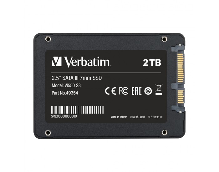 Твърд диск Verbatim Vi550 S3 2.5" SATA III 7mm SSD 2TB