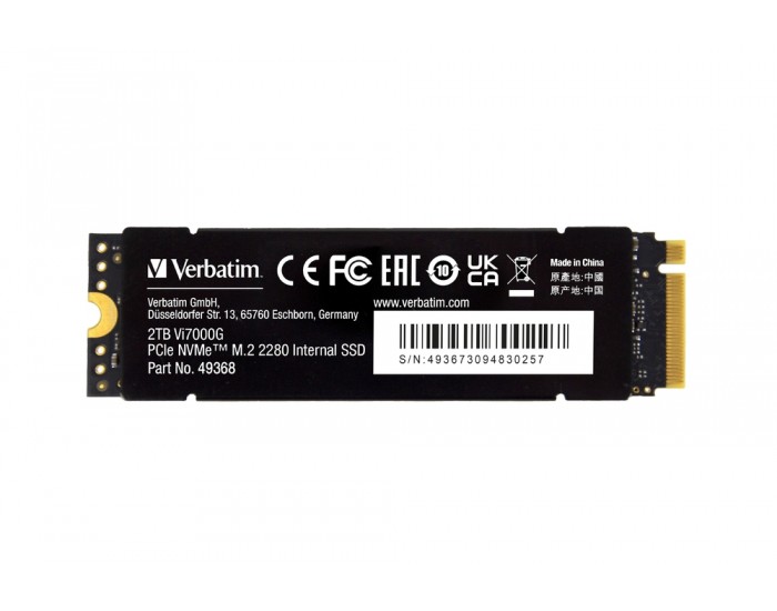 Твърд диск Verbatim Vi7000G Internal PCIe NVMe M.2 SSD 2TB