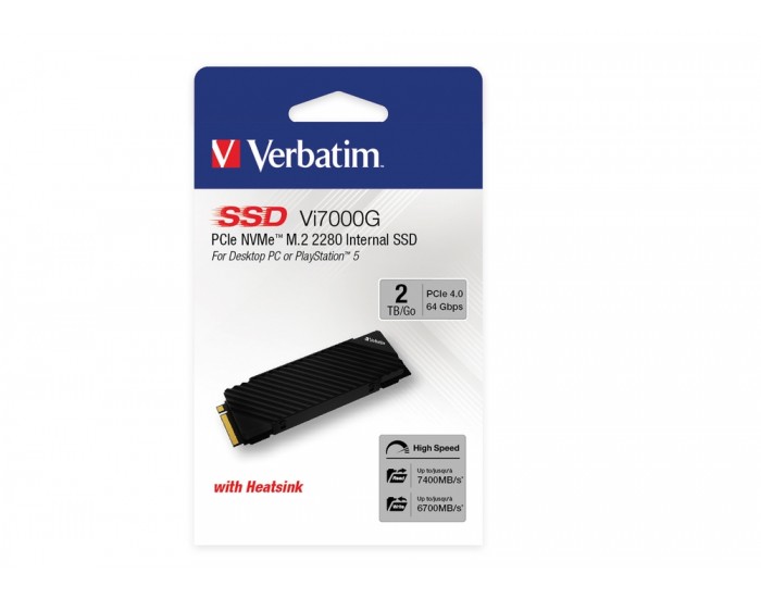 Твърд диск Verbatim Vi7000G Internal PCIe NVMe M.2 SSD 2TB