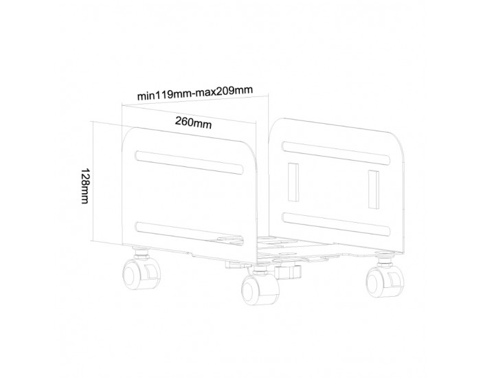 Стойка Neomounts by NewStar CPU Holder (mobile / width: 12-21 cm)