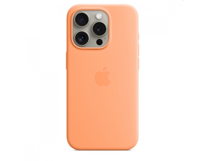 Калъф Apple iPhone 15 Pro Silicone Case with MagSafe - Orange Sorbet