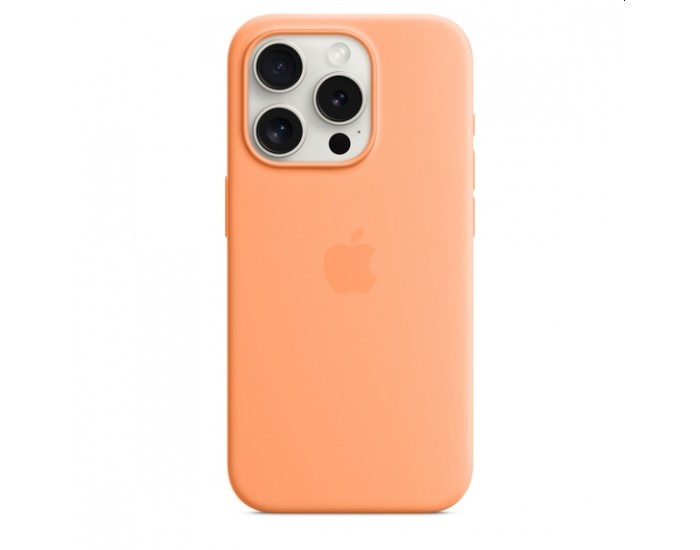 Калъф Apple iPhone 15 Pro Silicone Case with MagSafe - Orange Sorbet