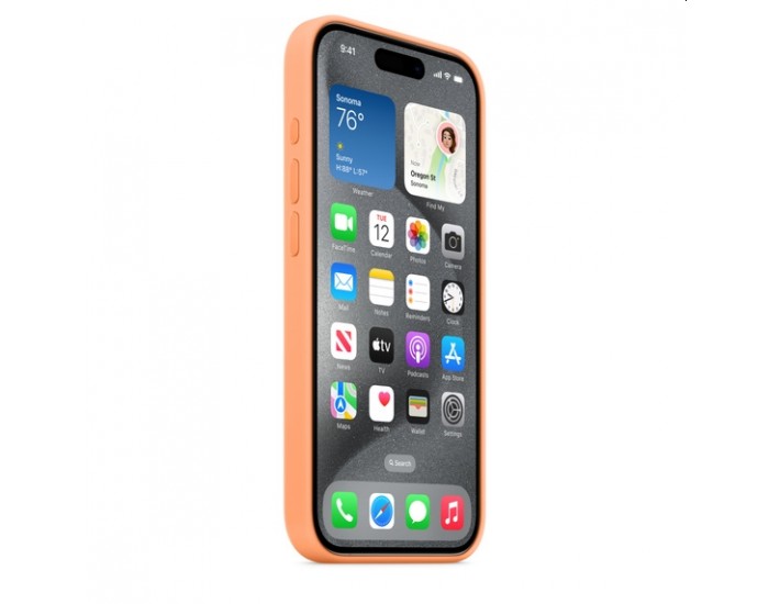 Калъф Apple iPhone 15 Pro Silicone Case with MagSafe - Orange Sorbet