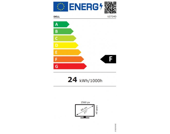 Монитор Dell U2724D, 27" IPS Anti-Glare, UltraSharp InfinityEdge, 5ms, 2000:1, 350 cd/m2, QHD 2560x1440, 120Hz, 100% sRGB, 98% DCI-P3, HDMI, DisplayPort, USB-C, USB 3.2, ComfortView Plus, Height Adjustable, Pivot, Swivel, Tilt, Black