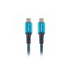 Кабел Lanberg USB-C M/M 4.0 cable 1.2m 100W 8K 30HZ Black-Blue