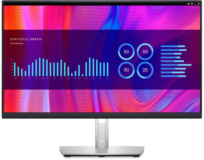 Монитор Dell P2423DE, 23.8" Wide LED AG IPS Panel, 5ms, 1000:1, 300 cd/m2, 2560x1440, 99% Srgb, HDMI, DP, USB-C hub, USB 3.2 Gen 1, RJ-45, ComfortView, Height, Pivot, Swivel, Tilt, Black