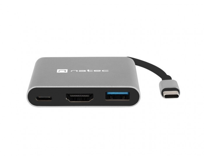 Докинг станция Natec USB-C Multiport Adapter 3 in 1 Fowler MINI USB 3.0, HDMI 4K, USB-C PD