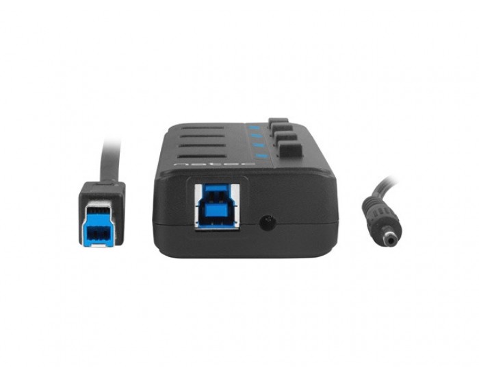 USB хъб Natec USB 3.0 Hub Mantis 2 4-Port On/Off With AC Adapter