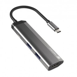 Докинг станция Natec Fowler Multiport Adapter 4 in 1, 2xUSB 3.0 HUB, HDMI 4K, USB-C PD, Slim - Natec