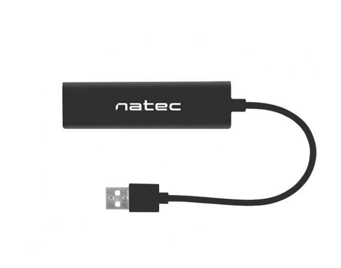 USB хъб Natec usb 2.0 hub dragonfly 3x port usb 2.0 usb+rj45