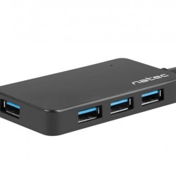 USB хъб Natec HUB Moth USB 3.0 4-Port Black - USB Хъбове, Четци и Флашки