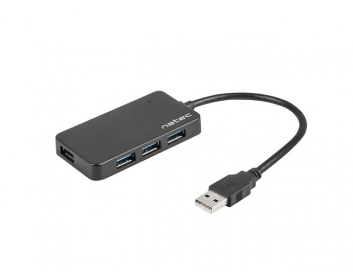 USB хъб Natec HUB Moth USB 3.0 4-Port Black