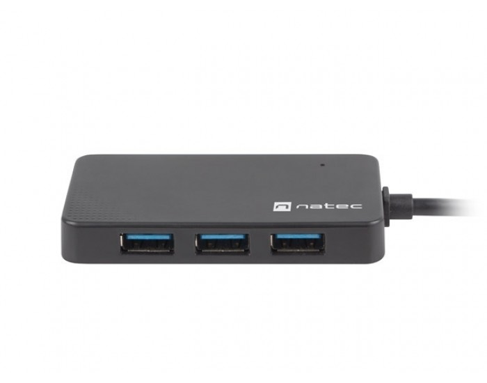 USB хъб Natec usb 3.0 hub silkworm 4-ports black usb-c