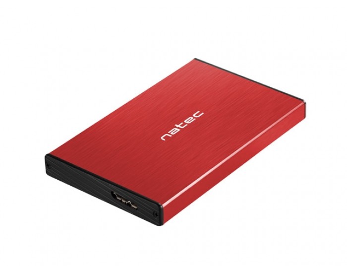 Кутия за твърд диск Natec External HDD/SSD Enclosure Rhino Go SATA 2.5" USB 3.0 Red