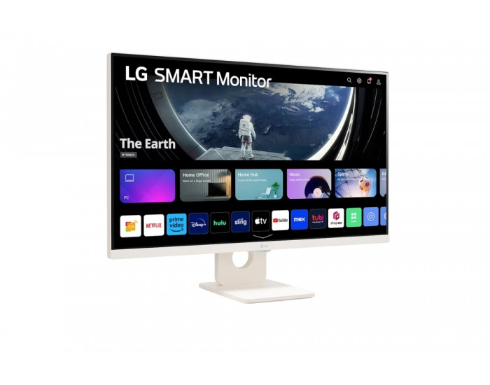 Монитор LG 27SR50F-W, 27" IPS Smart webOS23, Anti-Glare, 5ms, 1000:1, 250cd/m, FHD 1920x1080, HDR 10, HDMI, USB, Wi-Fi B/in, Reader Mode, Speakers 5W x 2, Tilt, Black