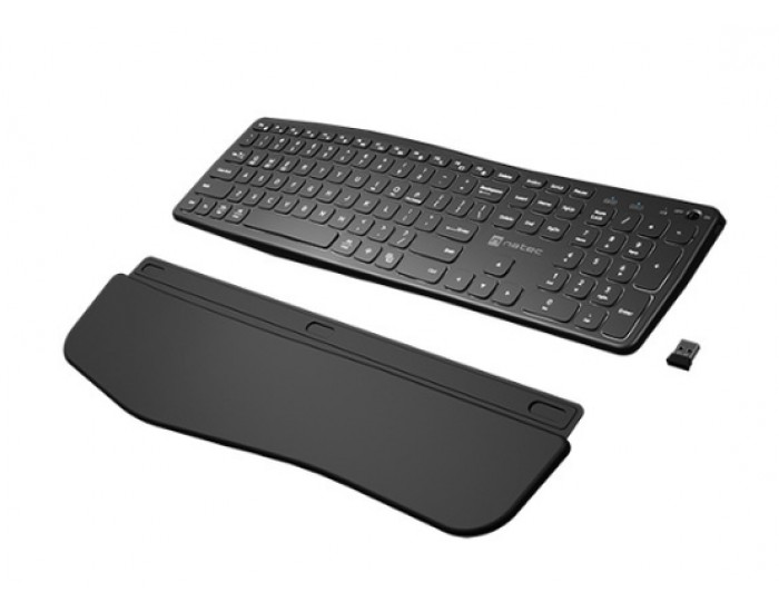 Клавиатура Natec wireless bluetooth keyboard PORIFERA x-scissors, backlit ergonomic us layout