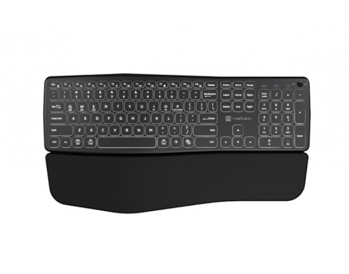 Клавиатура Natec wireless bluetooth keyboard PORIFERA x-scissors, backlit ergonomic us layout