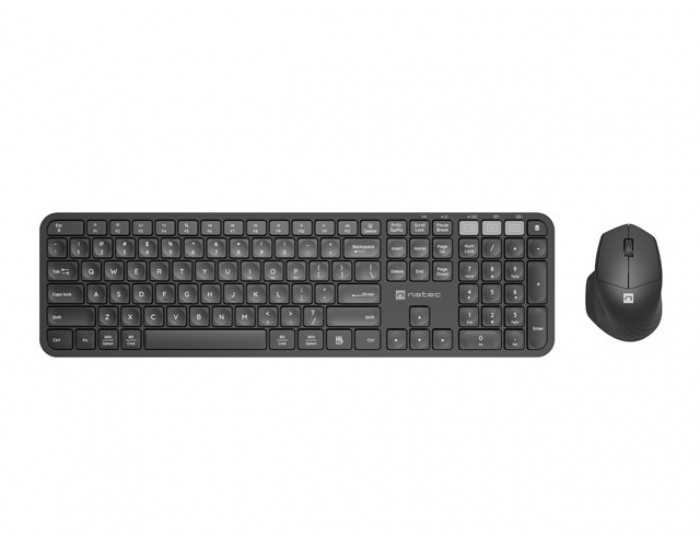 Комплект Natec Set 2 in 1 Keyboard Octopus + Mouse US Layout Wireless Bluetooth + 2.4 GHz USB