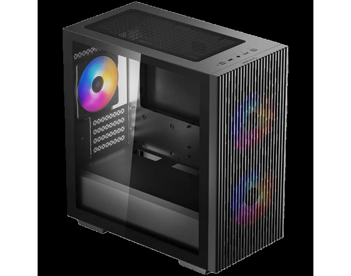 DeepCool MATREXX 40 3FS MATX Case, Mini-ITX / Micro-ATX , 1xUSB2.0, 1xUSB3.0, 1xAudio, 120mm pre-installed fan,ABS+SPCC+Tempered Glass, Mesh Panel DP-MATX-MATREXX40-3FS