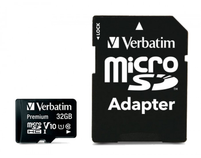 Памет Verbatim micro SDHC 32GB Class 10 (Incl. Adaptor)