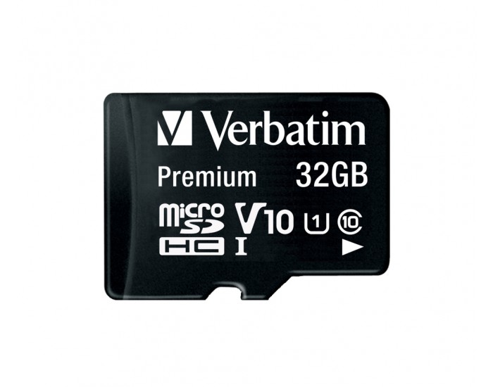 Памет Verbatim micro SDHC 32GB Class 10 (Incl. Adaptor)