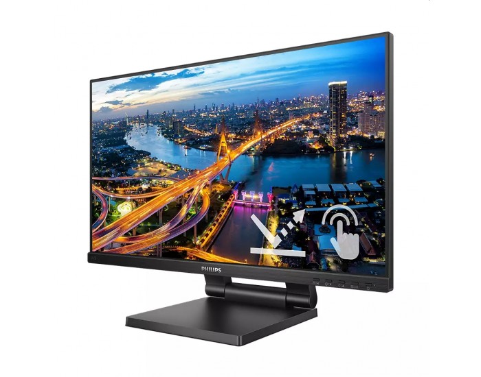 Монитор Philips 242B1TC/00, 23.8" Touch (anti-glare), IPS, WLED, 1920x1080@75Hz, 4ms GTG, 250cd m/2, 1000:1, DCR 50M:1, FlickerFree, Low Blue Mode, 2Wx2, Tilt, Height Adjust, D-SUB, HDMI, DP, USB hub