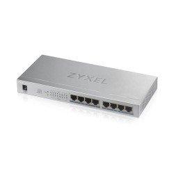 Комутатор ZyXEL GS1008-HP, 8 Port Gigabit PoE+ unmanaged desktop Switch, 8 x PoE, 60 Watt - ZyXEL