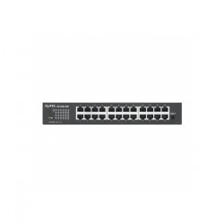 Комутатор ZyXEL GS1100-24E 24-port Gigabit Unmanaged switch v3, Fanless, 802.3az (Green), desktop/19" rackmount - ZyXEL