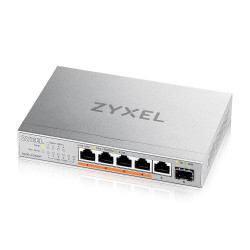 Комутатор ZyXEL XMG-105 5 Ports 2,5G + 1 SFP+, 4 ports 70W total PoE++ Desktop MultiGig unmanaged Switch - ZyXEL