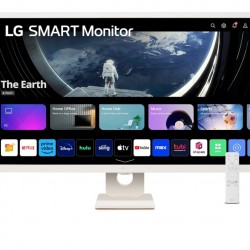 Монитор LG 32SR50F-W, 31.5" IPS Smart webOS23, Anti-Glare, 8ms, 1200:1, 250cd/m, sRGB 99%, FHD 1920x1080, HDR 10, HDMI, USB, Wi-Fi B/in, AirPlay 2, Speacers 5W x 2, Tilt, White - Монитори